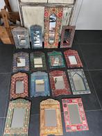 Oosterse spiegel print op hout Arabisch marokkaans, Huis en Inrichting, Woonaccessoires | Spiegels, Overige vormen, Nieuw, Minder dan 100 cm