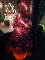 Roze kerstboom met zware pot met verlichting, Ophalen, Gebruikt