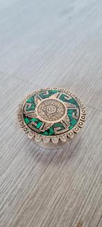 Sterling Zilver doosje Azteken kalender, Ophalen of Verzenden, Zilver