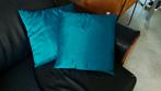 Petrol blauwe Sierkussens - Set van 2, Ophalen of Verzenden, Zo goed als nieuw, Blauw, Rechthoekig