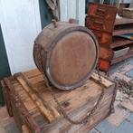 Oude Houten Kruik met Ketting - Diameter 32cm, Ophalen of Verzenden