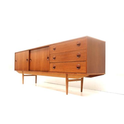 Gratis bezorgd! Groot vintage laag design dressoir jaren '60, Huis en Inrichting, Kasten | Ladekasten, Gebruikt, Minder dan 100 cm