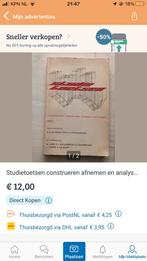 2 Studie toetsen  boeken construeren en analyseren, Ophalen of Verzenden, Gelezen