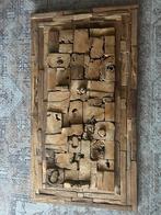 Teak Houten Wandpaneel - 100x45cm, Ophalen, Zo goed als nieuw