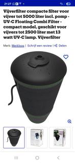 Velda drijvende waterfilter 5000 met uvc lamp, Minder dan 75 liter, Ophalen of Verzenden, Zo goed als nieuw, Kunststof
