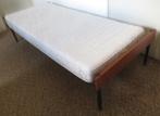 Vintage bed 1-persoons. Teak en metaal. Mid century. Deens, Ophalen, Gebruikt, Vintage, 190 cm of minder