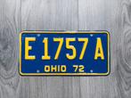 Kentekenplaat 1972 Ohio USA Nummerplaat Nummerbord, Ophalen of Verzenden, Gebruikt, Auto's