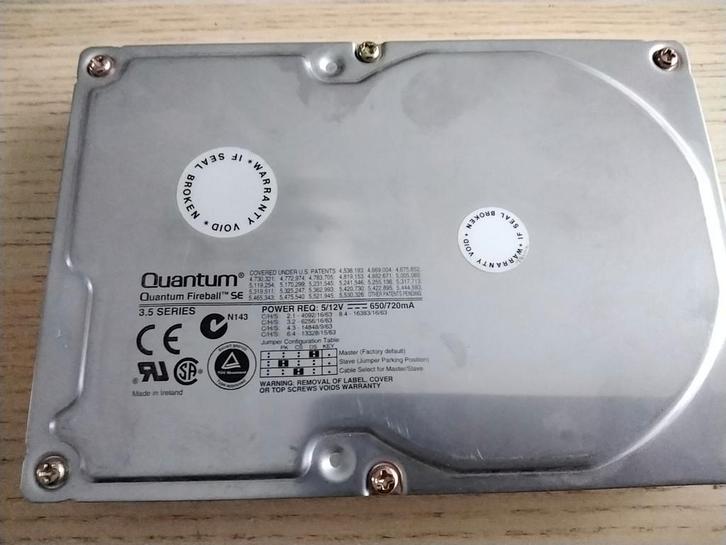 IDE harde schijf Quantum Fireball met 4,3 GB capaciteit, Computers en Software, Vintage Computers, Ophalen of Verzenden