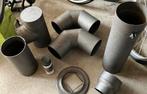 Diverse enkelwandige buisdelen 15/15,5cm, Ophalen, Houtkachel, Zo goed als nieuw, Inbouw