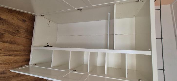 Witte kledingkast, Huis en Inrichting, Kasten | Kledingkasten, Gebruikt, 150 tot 200 cm, 150 tot 200 cm, 50 tot 75 cm, Met deur(en)