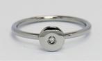 Calvin Klein ring diamant 0.02 crt staal sollitair sieraad, IJzer of Staal, Ophalen of Verzenden, Met edelsteen, Dame