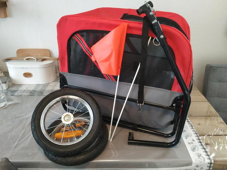 Fietskar hond, fietstrailer, fiets aanhangwagen, bagagekar, Fietsen en Brommers, Fietsaccessoires | Aanhangers en Karren, Gebruikt
