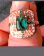 Ring emerald maat 18, Verzenden, Nieuw, Goud