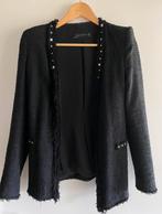 Zara blazer, zwart bouclé met studs. Maat XS/S, Zwart, Ophalen of Verzenden, Jasje, Maat 34 (XS) of kleiner