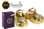 Baby meisje schoenen 24 k verguld met roze Swarovski kristal, Pjmink@casema.nl, Nieuw, Ophalen of Verzenden, Mvm detalhandel