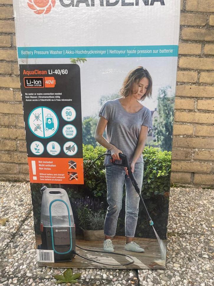 Gardena hogedrukreiniger aqua clean, Tuin en Terras, Hogedrukreinigers, Nieuw, Accu, Met regelbare waterdruk, Ophalen