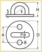 2 stuks RVS 304 oogplaat 5 mm. € 3,00 p/set., Ophalen of Verzenden, Nieuw, Overige typen