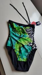 Nieuw, badpak, maat 38, cup b, zwart-groen-wit. Borstonderst, Kleding | Dames, Badmode en Zwemkleding, Verzenden, Nieuw, Overige kleuren