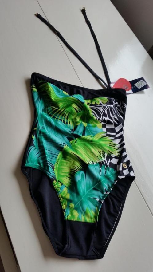 Nieuw, badpak, maat 38, cup b, zwart-groen-wit. Borstonderst, Kleding | Dames, Badmode en Zwemkleding, Nieuw, Badpak, Overige kleuren