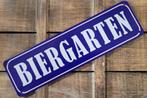 Biergarten blauw reclamebord van metaal wandbord deco