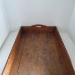 Groot vintage antiek houten dienblad - decoratief, Ophalen, Gebruikt, Rechthoekig, Hout