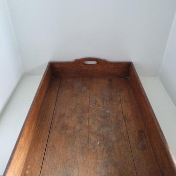 Groot vintage antiek houten dienblad - decoratief beschikbaar voor biedingen