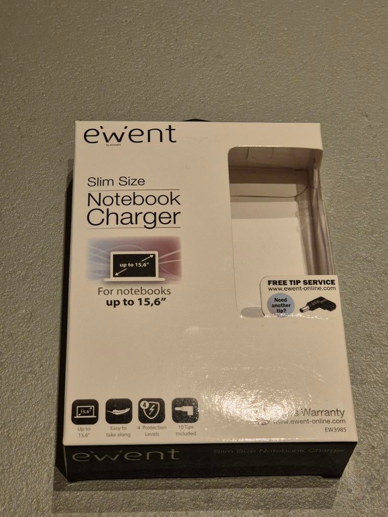 Ewent Notebook Lader - Slim Size, Computers en Software, Laptop-opladers, Ophalen of Verzenden, Zo goed als nieuw, Ewent