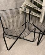 Ikea vintage retro draadstoel lounge fauteuil (2) zwart, Ophalen, 75 tot 100 cm, Zo goed als nieuw, Metaal