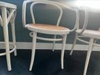 4 Thonet stoelen en kruk, Huis en Inrichting, Stoelen, Ophalen, Wit, Thonet, Zo goed als nieuw