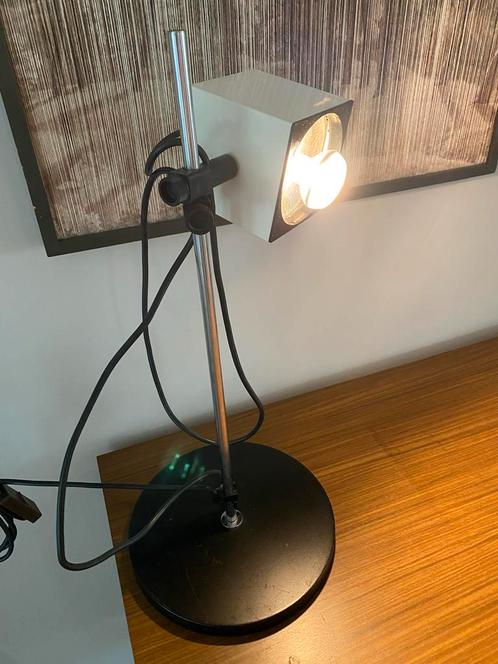 Vintage Kubus Bureaulamp '70, Huis en Inrichting, Lampen | Tafellampen, Gebruikt, Minder dan 50 cm, Metaal, Ophalen