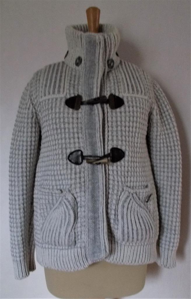Stoer grijs/wit wollen vest van Italiaanse merk BARK! S/M, Kleding | Dames, Truien en Vesten, Zo goed als nieuw, Maat 38/40 (M)