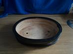 Klassieke bonsai schaal geglazuurd met schotel zwart pot, Ophalen