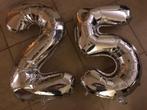 Opblaasbare cijfers 25 zilverkleurig folieballon, Hobby en Vrije tijd, Feestartikelen, Versiering, Zo goed als nieuw, Ophalen
