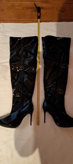 Zwarte hoogglans kaplaarzen hoog 70 cm stiletto hakken 10 cm, Hoge laarzen, Verzenden, Nieuw, CM