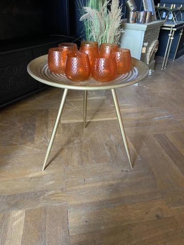Countryfield klein tafeltje, goud Boho bijzettafeltje VdlM beschikbaar voor biedingen