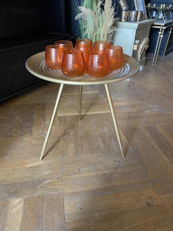 Countryfield klein tafeltje, goud Boho bijzettafeltje VdlM, Huis en Inrichting, Tafels | Bijzettafels, Nieuw, Rond, Minder dan 45 cm