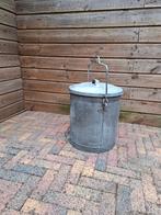 oude zinken vuilnisemmer, Ophalen, Gebruikt, 40 liter of meer, Metaal