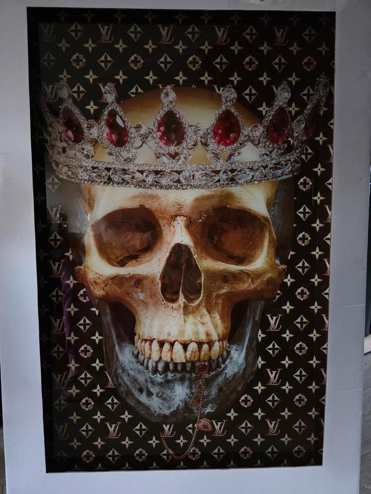 Glas Schilderij Schedel Louis Vuitton, Antiek en Kunst, Kunst | Overige Kunst, Ophalen