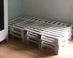 Wit geschilderd pallet bed, Ophalen, Gebruikt, Eenpersoons, Wit