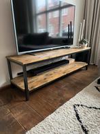 Industrieel TV Meubel Massief Hout & Staal, Ophalen, 150 tot 200 cm, Zo goed als nieuw, Minder dan 100 cm