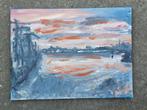 IJssel Zonsondergang - Acryl op Canvas, Ophalen of Verzenden