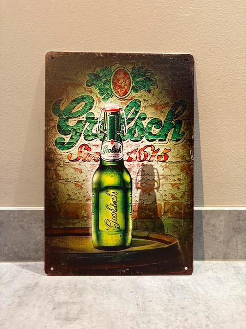 Mancave Bar Café Wanddecoratie metalen bordje Grolsch bier, Verzamelen, Merken en Reclamevoorwerpen, Zo goed als nieuw, Reclamebord
