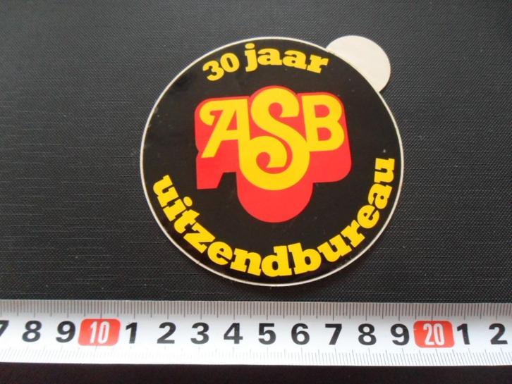 sticker 3 jaar ASB uitzendbureau *, Verzamelen, Stickers, Zo goed als nieuw, Ophalen