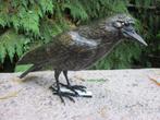 083* Bronzen Raaf (Boven €75 geen verzendkosten), Ophalen of Verzenden, Nieuw, Overige materialen, Dierenbeeld