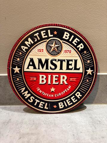 Mancave Bar Café Wanddecoratie metalen bordje Amstel bier beschikbaar voor biedingen