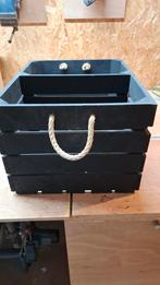 Houten decoratie opberg krat 50x40x30cm, Tuin en Terras, Bloembakken en Plantenbakken, Ophalen, Minder dan 30 cm, Minder dan 60 cm