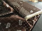 Gordijnstof 120 cm breed retro vintage jaren 70 bruin wit, Ophalen, Bruin, 30 tot 120 cm, Nieuw