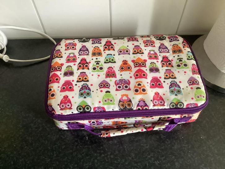 Broodtrommel met uilenprint en koelelementen, Kinderen en Baby's, Babyvoeding en Toebehoren, Zo goed als nieuw, Overige typen