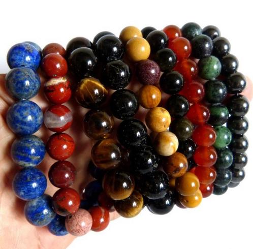 Prachtige armbanden met echte mineralen 9x, Sieraden, Tassen en Uiterlijk, Armbanden, Zo goed als nieuw, Overige materialen, Blauw