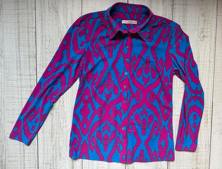 Poppy ornament blouse Studio Anneloes mt M blue fuchsia, Kleding | Dames, Blouses en Tunieken, Zo goed als nieuw, Maat 38/40 (M)
